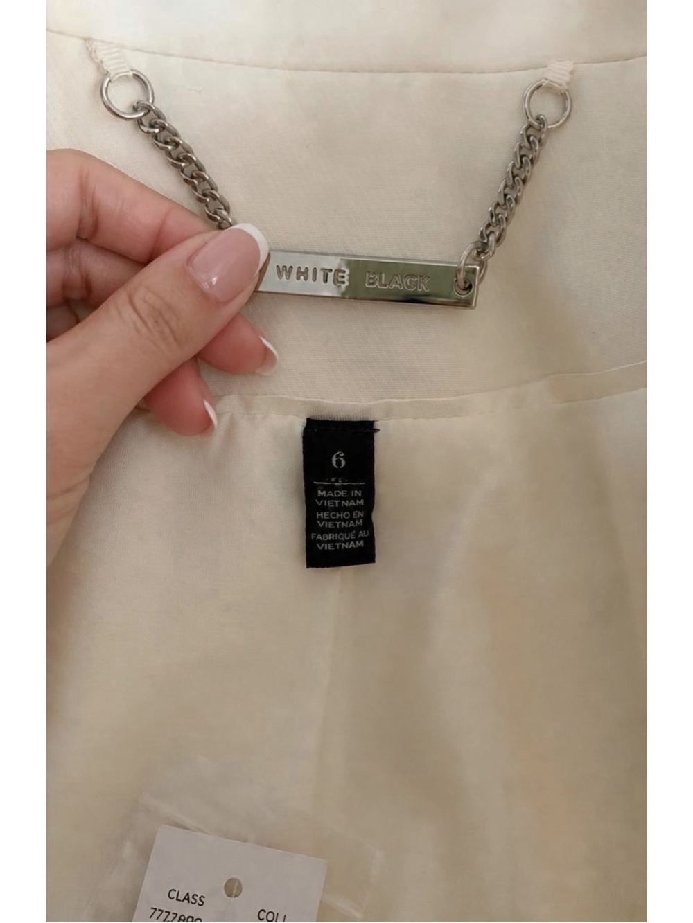 WHBM Cotton Blend Ecru Safari Utility Jacket - Picture 7 of 8